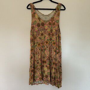 H&M Mustard Patterned Jersey Swing Dress